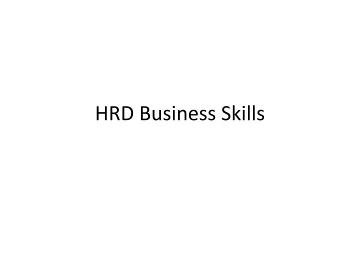 hrd business skills