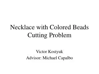 Necklace with Colored Beads Cutting Problem