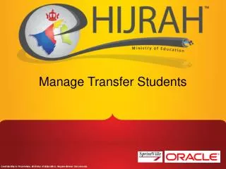 Manage Transfer Students