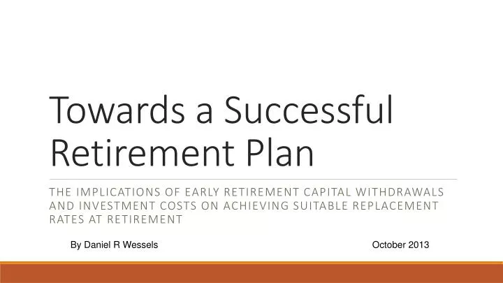 towards a successful retirement plan