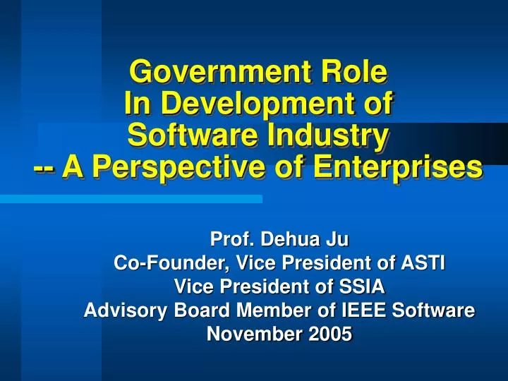 government role in development of software industry a perspective of enterprises