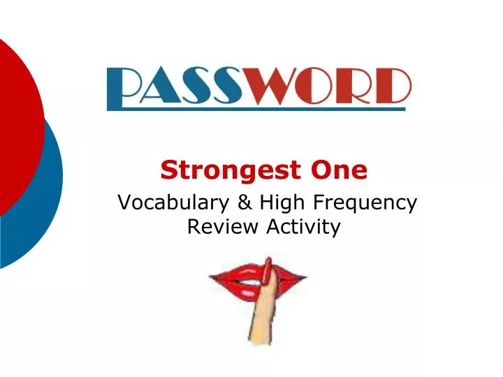 strongest one vocabulary high frequency review activity