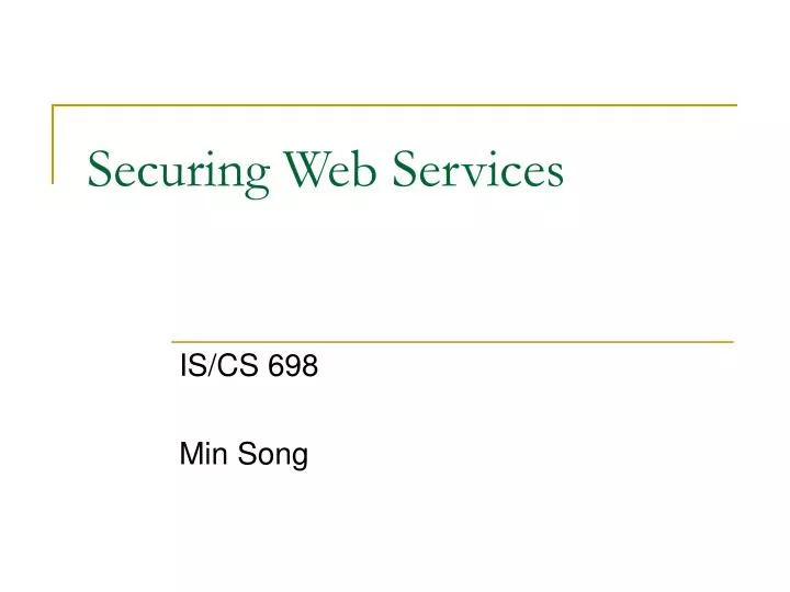 securing web services