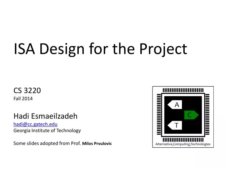 isa design for the project