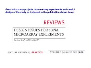 Microarray study design, example 3: Dye-Swap experiments