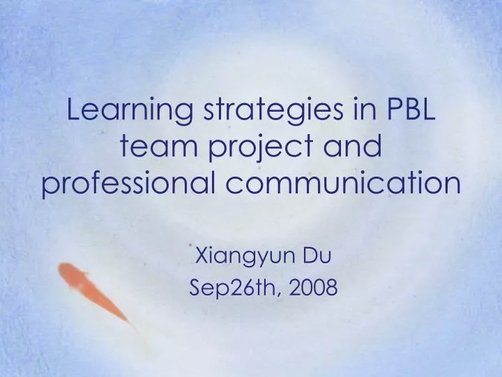learning strategies in pbl team project and professional communication