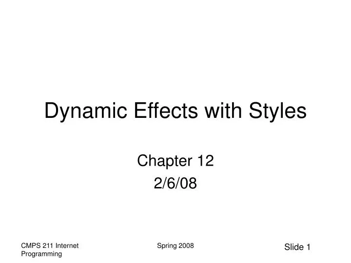 dynamic effects with styles