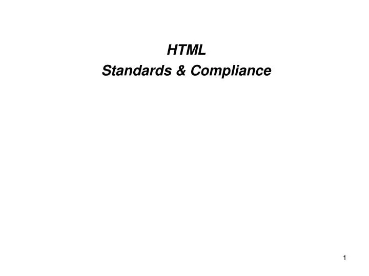 html standards compliance