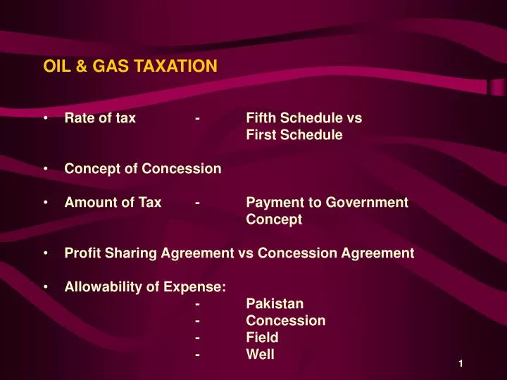 oil gas taxation