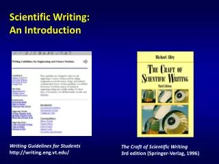 Scientific Writing: An Introduction