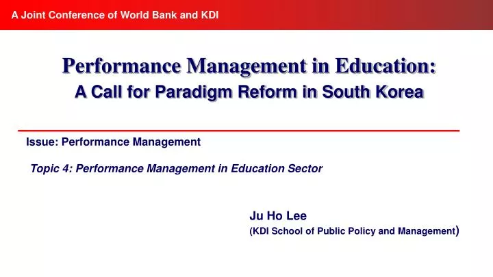issue performance management topic 4 performance management in education sector