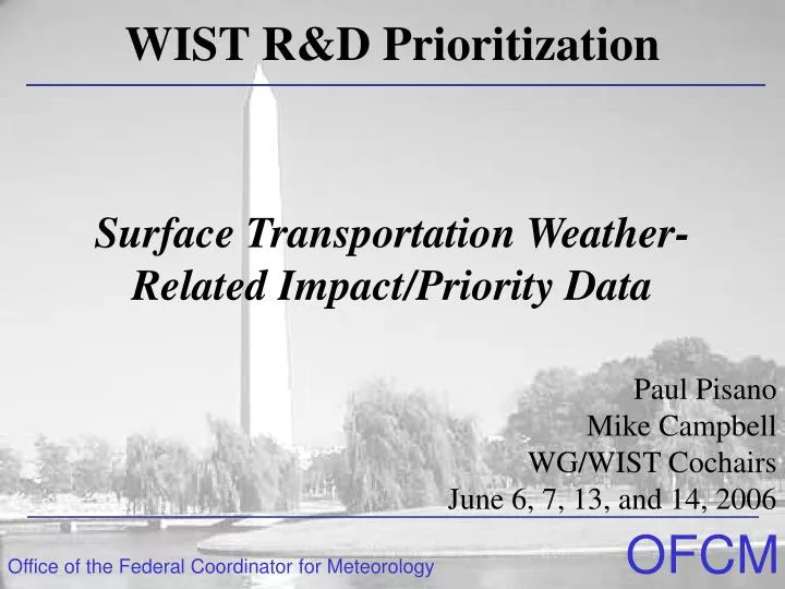 surface transportation weather related impact priority data