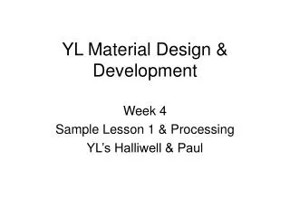 YL Material Design &amp; Development