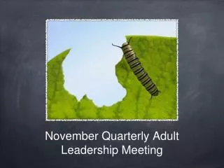 November Quarterly Adult Leadership Meeting