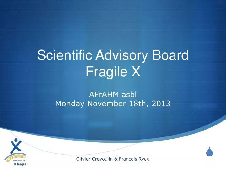 scientific advisory board fragile x