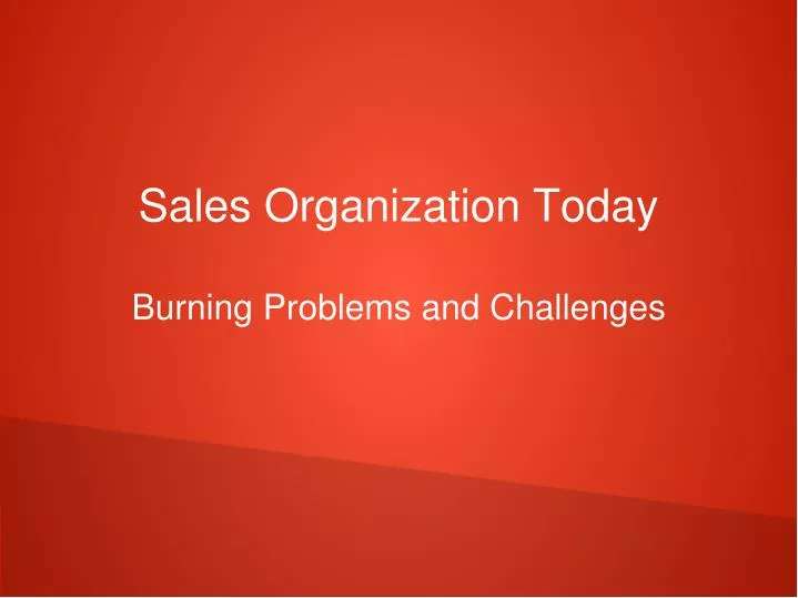 sales organization today
