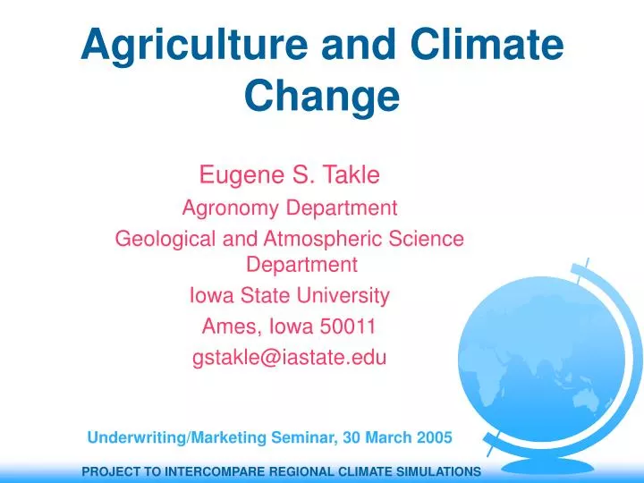 agriculture and climate change