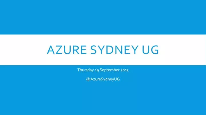 azure sydney ug