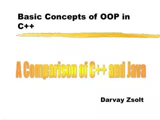 Basic Concepts of OOP in C++