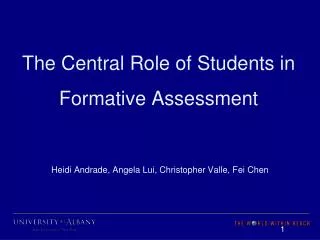 The Central Role of Students in Formative Assessment