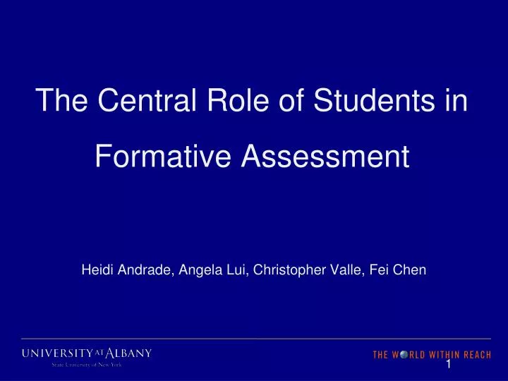 the central role of students in formative assessment