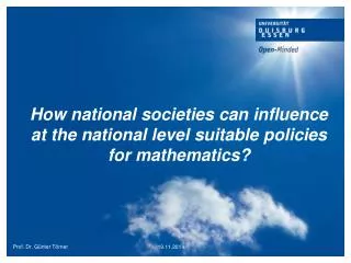 How national societies can influence at the national level suitable policies for mathematics?