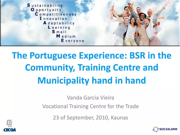the portuguese experience bsr in the community training centre and municipality hand in hand