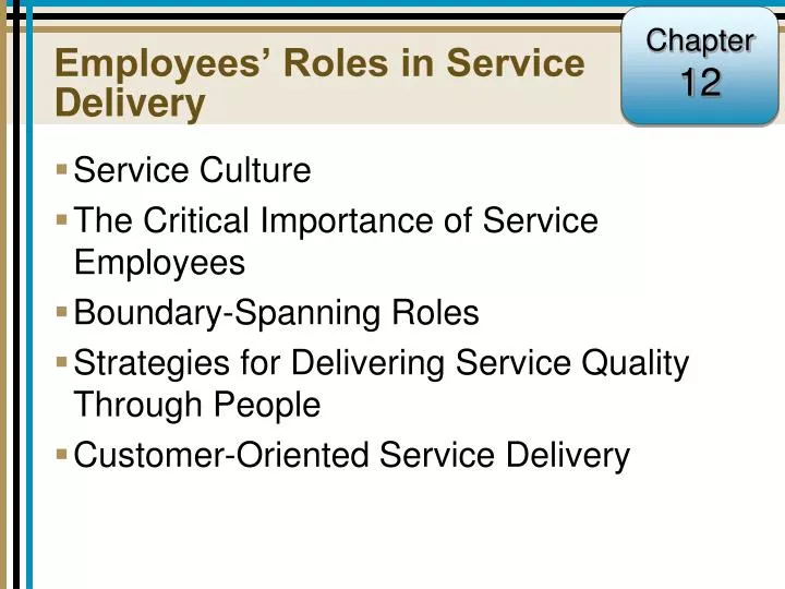 employees roles in service delivery