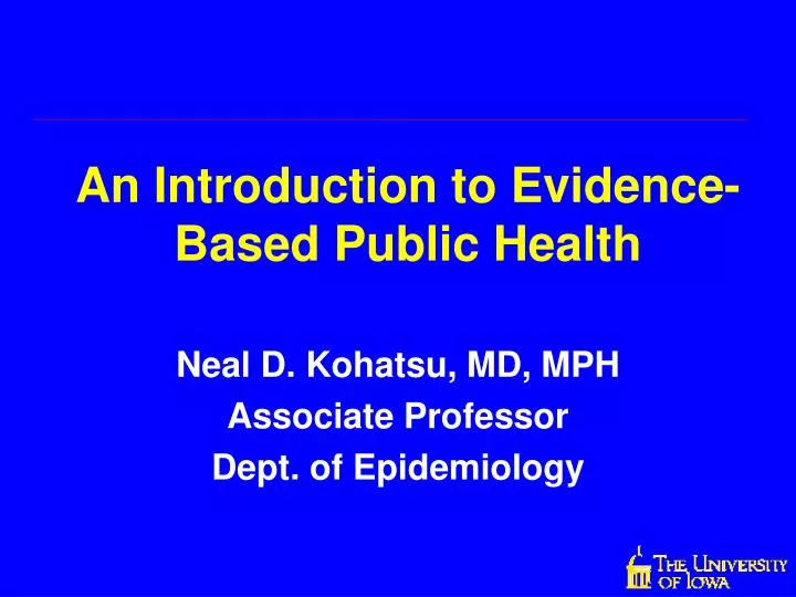 an introduction to evidence based public health