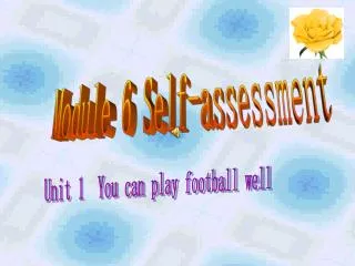 Module 6 Self-assessment