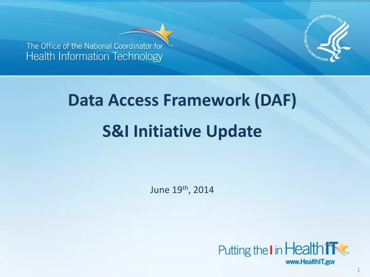 data access framework daf s i initiative update