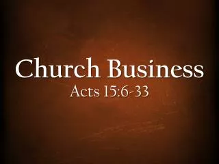Church Business