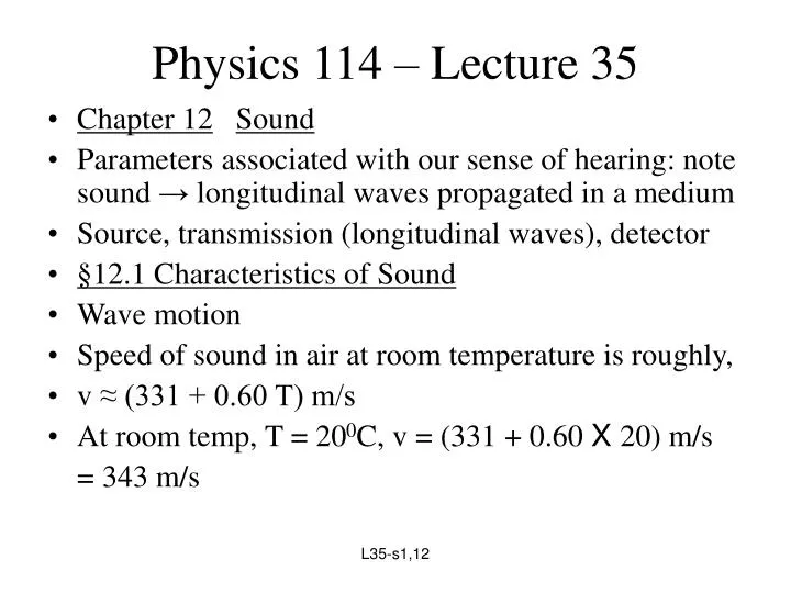 physics 114 lecture 35
