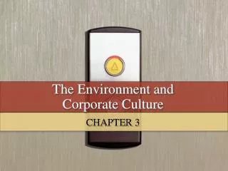 The Environment and Corporate Culture