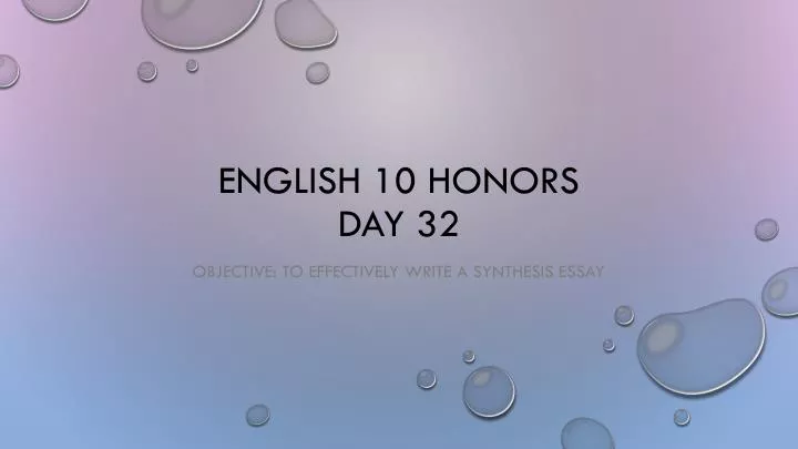 english 10 honors day 32