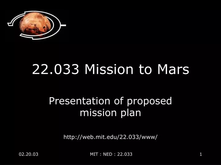 22 033 mission to mars