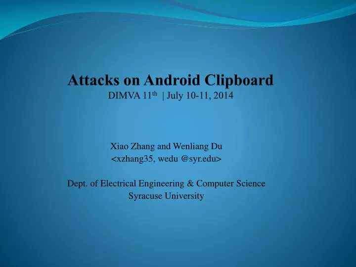 attacks on android clipboard dimva 11 th july 10 11 2014
