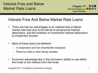 Interest-Free And Below Market Rate Loans