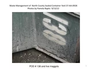 Waste Management of North County Sealed Container Yard 37-AA-0928