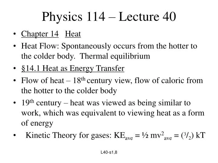 physics 114 lecture 40