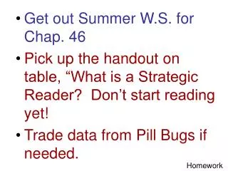Get out Summer W.S. for Chap. 46