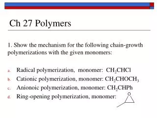 Ch 27 Polymers