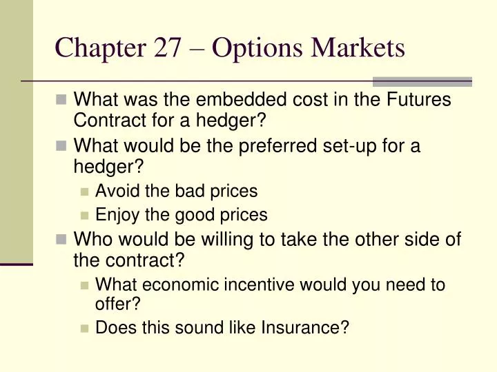 chapter 27 options markets