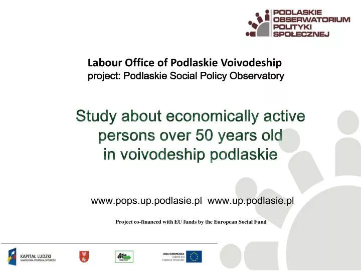 study about economically active persons over 50 years old in voivodeship podlaskie
