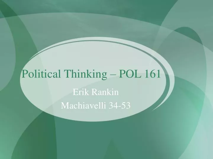 political thinking pol 161