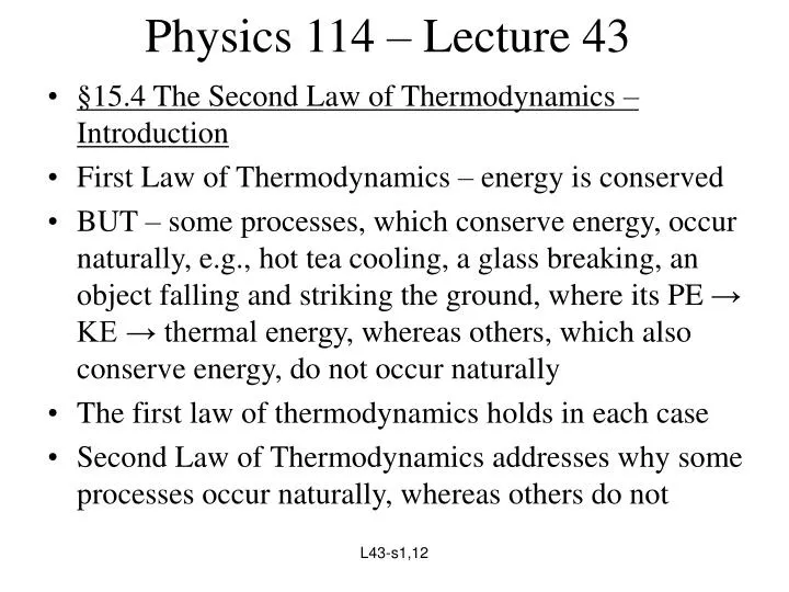 physics 114 lecture 43