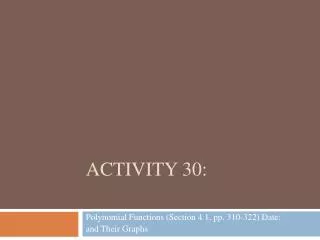 Activity 30: