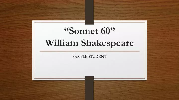 sonnet 60 william shakespeare