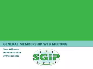 General Membership Web Meeting