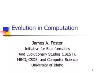 Evolution in Computation
